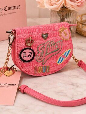 Juicy Couture Run the World Pink Mini Crossbody Chain Bag NWT